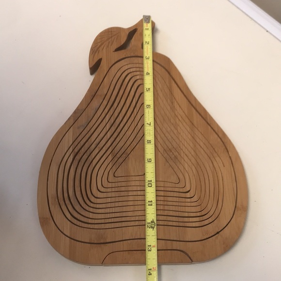 Wooden Pear Shaped Collapsible Basket - Picture 4 of 5